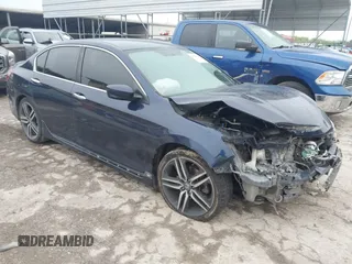 2017 Honda Accord Sedan Sport with VIN 1HGCR2F52HA191364, listed as a IAAI auction lot 41920873 with 162,825 mi miles. Bid and sale history available at carsss.com. Image 1.