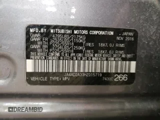 2017 Mitsubishi Outlander ES с VIN JA4AD2A33HZ015719, выставлен на аукционе Copart как лот 53526245 с пробегом 119 681 миль миль и Списание • Salvage title. История ставок и продаж доступна на DreamBid. Изображение 13.