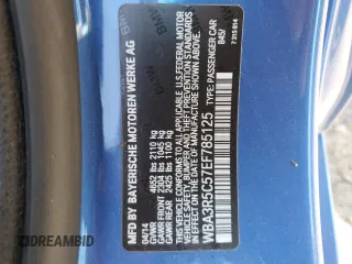 2014 BMW 4 Series 435i xDrive with VIN WBA3R5C57EF785125, listed as a Copart auction lot 55049605 with 59,626 mi miles and Salvage title. Bid and sale history available at DreamBid. Image 12.