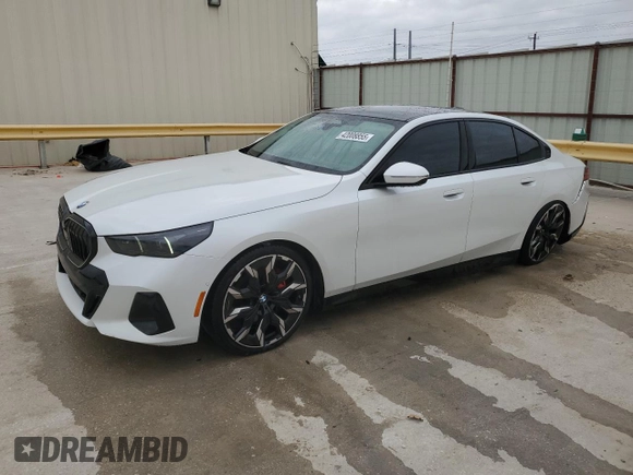 2024 BMW 5 Series 530i with VIN WBA43FJ09RCS08705, listed as a Copart auction lot 42008855 with 7,993 mi miles and Salvage Title. Bid and sale history available at carsss.com. Image 1.