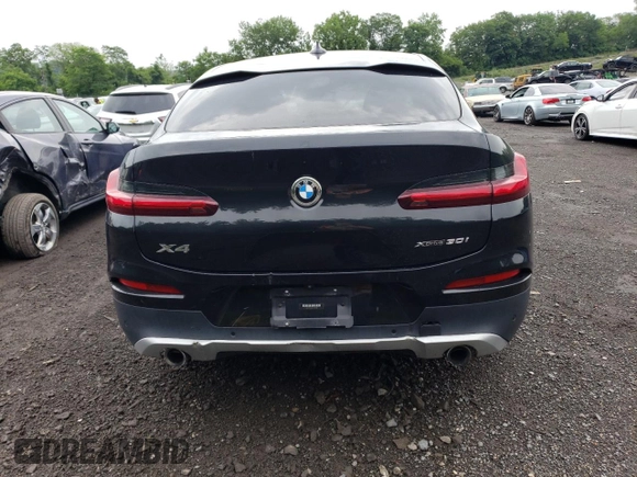 2020 BMW X4 xDrive30i with VIN 5UX2V1C06L9B74345, listed as a Copart auction lot 57495183 with 0 mi miles. Bid and sale history available at carsss.com. Image 6.