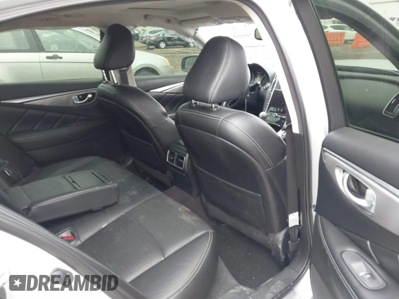 2014 Infiniti Q50 Hybrid Sport with VIN JN1AV7AR3EM703431, listed as a IAAI auction lot 41710414 with 213,611 mi miles. Bid and sale history available at carsss.com. Image 8.