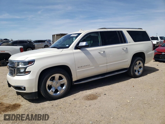 2015 Chevrolet Suburban LTZ with VIN 1GNSKKKC1FR659707, listed as a Copart auction lot 50202895 with 91,680 mi miles and Salvage Title. Bid and sale history available at DreamBid. Image 1.
