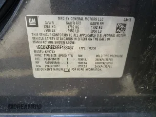 2016 Chevrolet Silverado 1500 LT with VIN 1GCUKREC6GF188467, listed as a Copart auction lot 80295804 with Not Provided miles and Salvage Title. Bid and sale history available at DreamBid. Image 12.