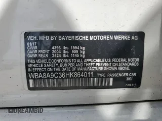 2017 BMW 3 Series 320i z VIN WBA8A9C36HK864011, wystawiony jako Copart lot #58962565 z przebiegiem 101 810 mil mil oraz Czysty tytuł • Clean title. Historia ofert i sprzedaży dostępna na DreamBid. Obrazek 12.
