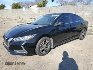 2020 Nissan Sentra SV with VIN 3N1AB8CV3LY219097, listed as a Copart auction lot 48163745 with 61,353 mi miles and Salvage Title. Bid and sale history available at carsss.com. Image 1.