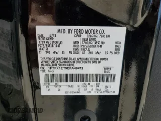 2014 Ford F-150 XL with VIN 1FTFX1ET5EFA49472, listed as a Copart auction lot 48054815 with 137,860 mi miles and Salvage Title. Bid and sale history available at carsss.com. Image 12.