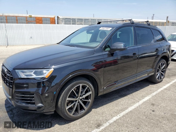 2021 Audi Q7 Premium Plus with VIN WA1LXAF70MD013214, listed as a Copart auction lot 59407865 with 48,834 mi miles and Salvage title. Bid and sale history available at DreamBid. Image 1.