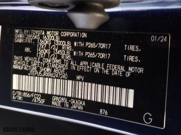 2024 Toyota 4Runner TRD Off Road with VIN JTEPU5JRXR6247240, listed as a Copart auction lot 67095794 with 10,769 mi miles and Salvage Title. Bid and sale history available at carsss.com. Image 13.