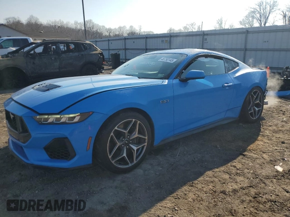 2024 Ford Mustang GT with VIN 1FA6P8CF6R5403295, listed as a Copart auction lot 46750145 with 12,161 mi miles and Salvage title. Bid and sale history available at DreamBid. Image 1.