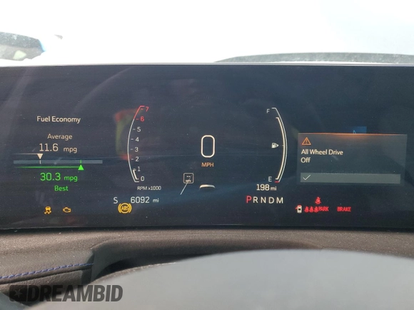 2024 Cadillac XT4 AWD Sport with VIN 1GYFZFR49RF134390, listed as a Copart auction lot 73012834 with 6,092 mi miles and Salvage title. Bid and sale history available at DreamBid. Image 9.