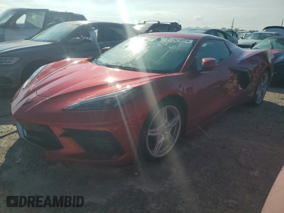 2024 Chevrolet Corvette 2LT with VIN 1G1YB3D42R5103876, listed as a Copart auction lot 74210374 with 0 mi miles and Non Repairable. Bid and sale history available at carsss.com. Image 1.