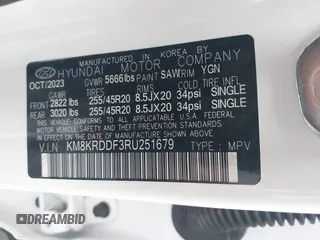 2024 Hyundai Ioniq 5 Limited with VIN KM8KRDDF3RU251679, listed as a IAAI auction lot 42408641 with 14,826 mi miles and . Bid and sale history available at DreamBid. Image 9.
