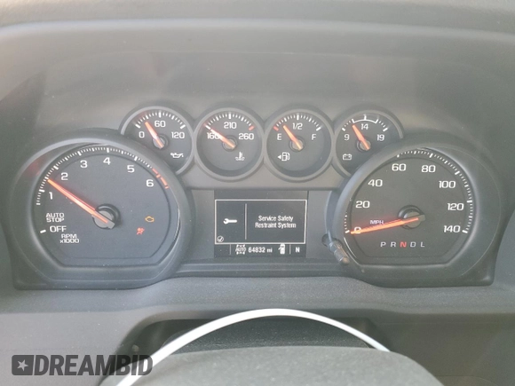 2023 Chevrolet Silverado 1500 Custom with VIN 3GCPDBEKXPG132407, listed as a Copart auction lot 57454865 with 64,832 mi miles and Salvage Title. Bid and sale history available at DreamBid. Image 9.