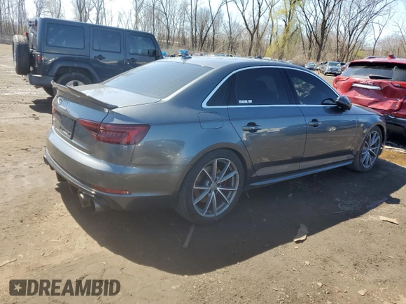 2018 Audi S4 Premium Plus with VIN WAUB4AF46JA093189, listed as a Copart auction lot 52368945 with 98,579 mi miles and Salvage Title. Bid and sale history available at carsss.com. Image 3.