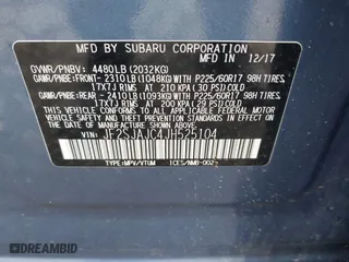 2018 Subaru Forester Limited with VIN JF2SJAJC4JH525104, listed as a IAAI auction lot 42018479 with 97,843 mi miles. Bid and sale history available at carsss.com. Image 9.