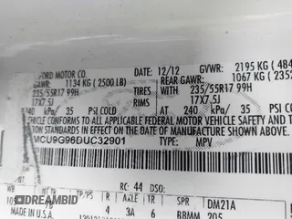2013 Ford Escape SE with VIN 1FMCU9G96DUC32901, listed as a IAAI auction lot 41852421 with 999,999 mi miles. Bid and sale history available at carsss.com. Image 9.