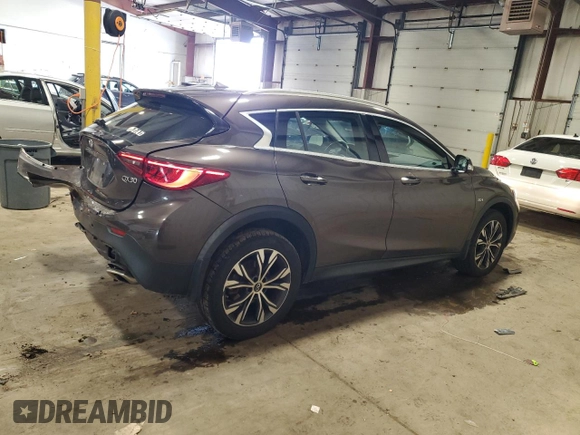 2017 Infiniti QX30 Luxury with VIN SJKCH5CR2HA030567, listed as a Copart auction lot 58141504 with 46,106 mi miles and Salvage Title. Bid and sale history available at carsss.com. Image 3.