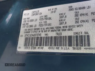 1998 Dodge 1500 z VIN 1B7HC16Z4WS573745, wystawiony jako IAAI lot #41480492 z przebiegiem Nie podano mil oraz . Historia ofert i sprzedaży dostępna na DreamBid. Obrazek 9.