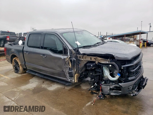 2024 Ford F-150 XLT with VIN 1FTFW3L55RFA14004, listed as a Copart auction lot 45779285 with 14,944 mi miles and Salvage Title. Bid and sale history available at carsss.com. Image 4.
