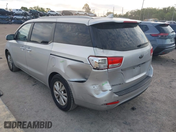 2016 Kia Sedona LX with VIN KNDMB5C13G6179817, listed as a IAAI auction lot 41908690 with 190,357 mi miles. Bid and sale history available at carsss.com. Image 3.