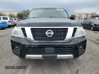 2017 Nissan Armada SV with VIN JN8AY2ND5H9005792, listed as a Copart auction lot 48800165 with 100,316 mi miles and Salvage Title. Bid and sale history available at carsss.com. Image 5.