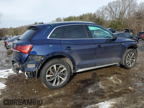 2022 Audi Q5 S line Premium Plus with VIN WA1EAAFY0N2029929, listed as a Copart auction lot 43619955 with 0 mi miles and Salvage Title. Bid and sale history available at carsss.com. Image 3.