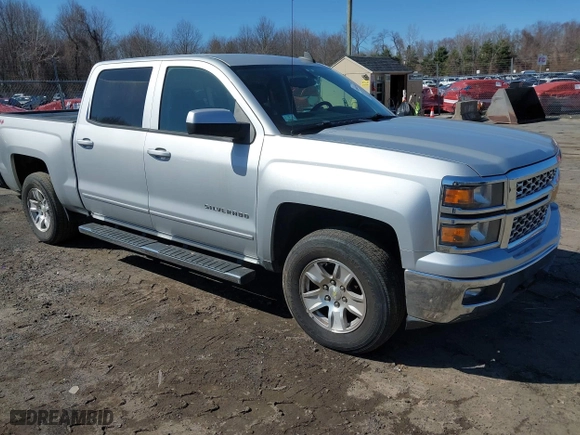 2015 Chevrolet Silverado 1500 LT with VIN 3GCUKREC4FG445820, listed as a IAAI auction lot 41844159 with 141,530 mi miles. Bid and sale history available at carsss.com. Image 1.