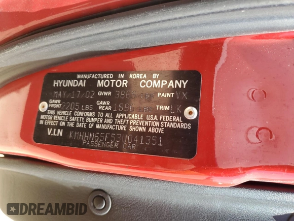 2003 Hyundai Tiburon GT z VIN KMHHN65F53U041351, wystawiony jako Copart lot #52332395 z przebiegiem 194 821 mil mil oraz Czysty tytuł • Clean title. Historia ofert i sprzedaży dostępna na DreamBid. Obrazek 12.